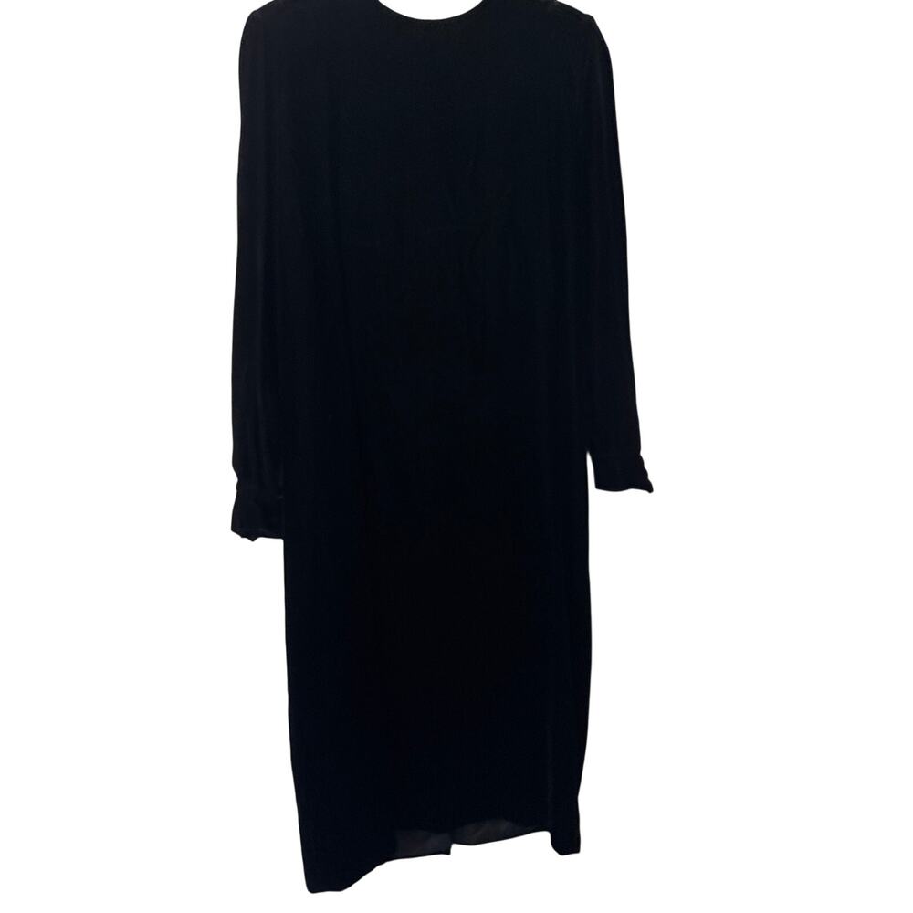 Brooks Brothers Vintage Long Sleeve Velvet Button Back Midi Dress 12 USA